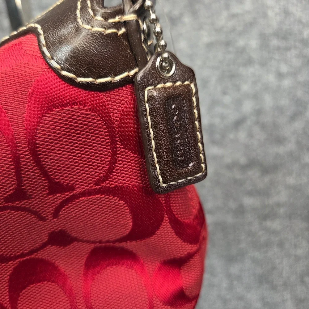 Coach Turnlock Mini Bag Purse Fold Over Wristlet Red Signature C Y2K Vintage